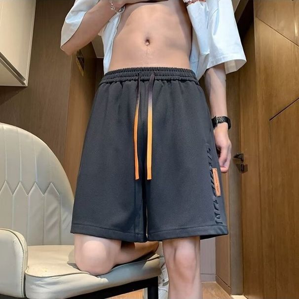 Ice Silk Breathable Summer Shorts Trendy Brand Letter Embossed Five-Point Casual Pants Men's Youth Sports Mid-Shorts_desvips.com