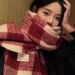 Korean Style Atmosphere Scarf Women Winter 2025 New Red Christmas Plaid Versatile Neck Warmer For Students Wholesale_desvips.com