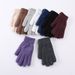Fleece-Lined Thickened Goloves Men And Women Winter Warm Solid Color Knitted Wool Cycling Gloves Wholesale_desvips.com