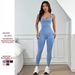 Wash Textured Yoga Bodysuit European And American Style Seamless Jumpsuit Sports Fitness Vest Long Pants_desvips.com