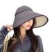 Women's Summer With Large Brim, Color-blocking Sun Outdoor Hiking, UV Protection Fisherman Hat For Vacation And Beach_desvips.com