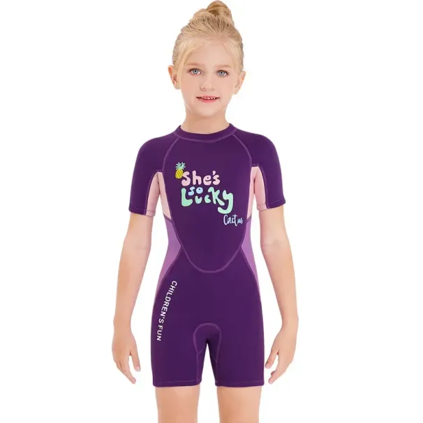 2.5MM Neoprene Girls Boys Wetsuit Diving Suit Swimsuit Short Long Sleeve Surfing Jellyfish Clothing Swimwear For Cold Water_desvips.com