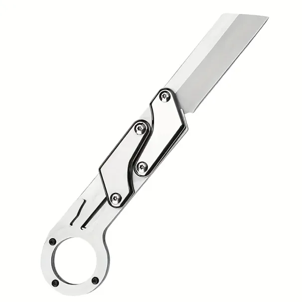 1pc, Multifunctional Folding Stainless Steel Pocket Creative Deformation Knife, Outdoor Survival Knife_desvips.com