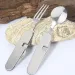 Camping Tableware Set Stainless Steel Folding Fork Spoon Knife Bottle Opener Removable Tableware Travel Kitchen User Portable_desvips.com
