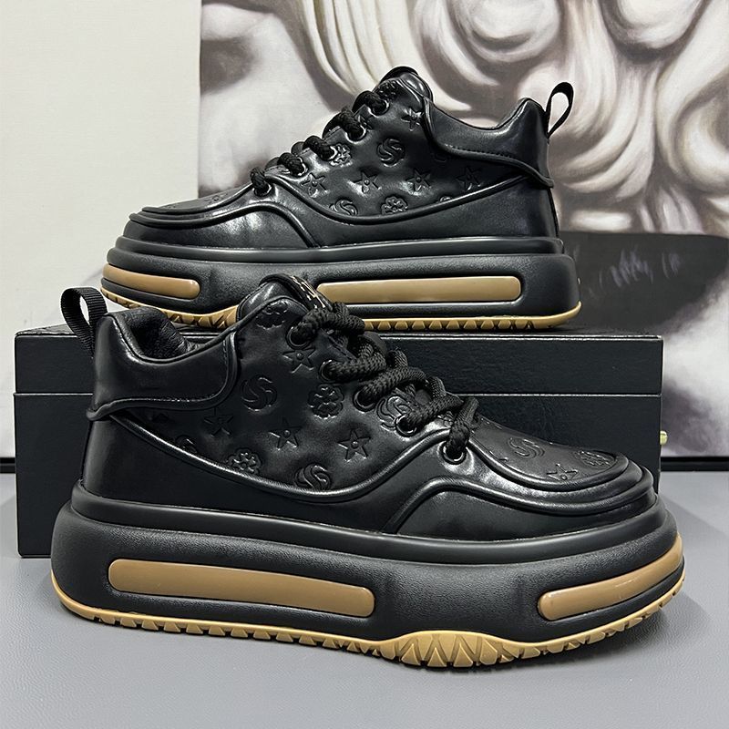 2026 Fashion Sneakers Jogging Shoes Youth/Men Artificial Leather Splicing Low Top Lace-Up Non-Slip Wear-Resistant Running Shoes_desvips.com