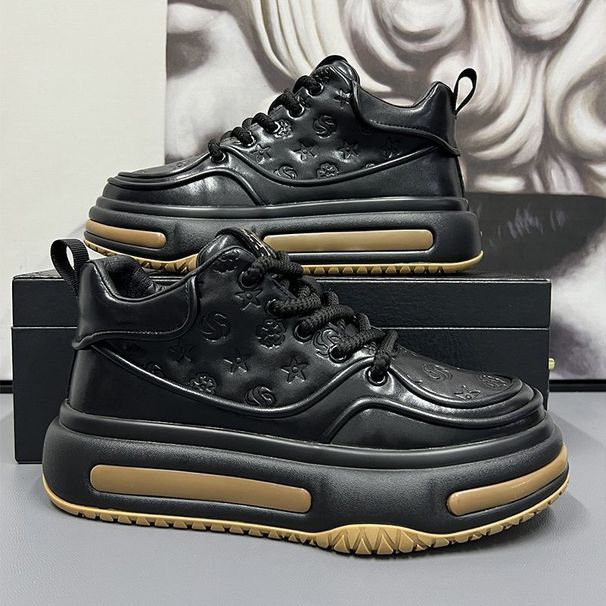 2026 Fashion Sneakers Jogging Shoes Youth/Men Artificial Leather Splicing Low Top Lace-Up Non-Slip Wear-Resistant Running Shoes_desvips.com