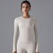 New Double-Sided Brushed Solid Color Yoga Shirt Long Sleeve High Elastic Breathable Sports Running Fitness Casual_desvips.com