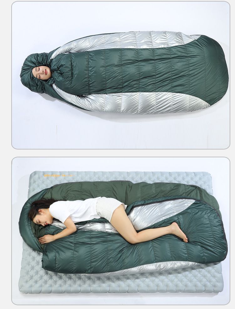 Ultra-Warm Down Sleeping Bag For Camping - Lightweight Portable With Hand Access & Blanket Conversion_desvips.com
