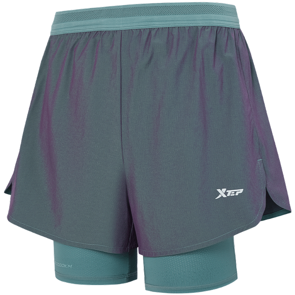 Xtep 2000km PRO Women's Summer New Running Pants Quick-Drying Sweat-Absorbing Faux Two-Piece Shorts 874228670129_desvips.com