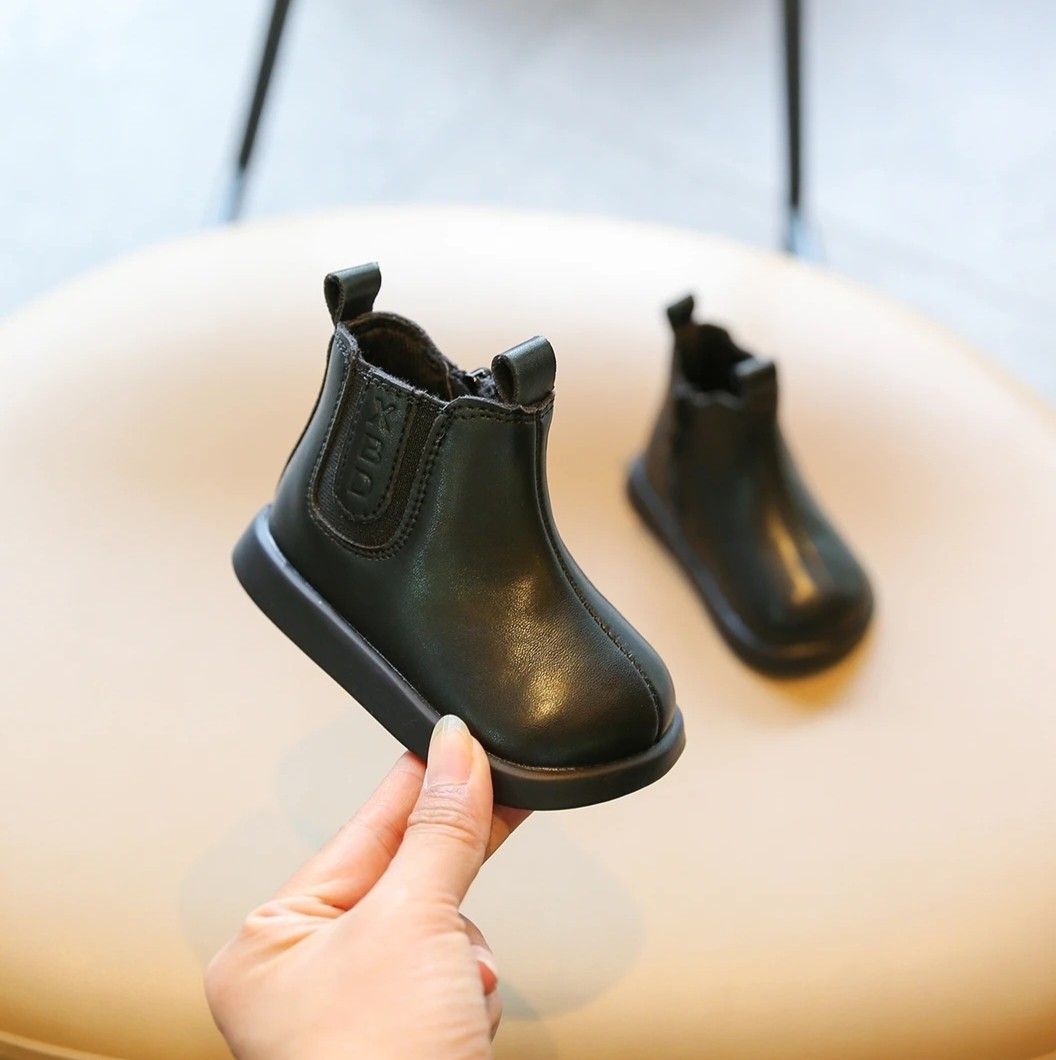 Girl Fall And Winter Girls' Small Leather Boots Baby Boy Toddler Cotton-Padded Shoes With Veet Little Kids' Booties_desvips.com