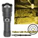 Tactical Flashlight, Strong Light, USB Rechargeable, High-brightness Search, Adjustable Focus, Bracket Flashlight, Yellow Light,_desvips.com
