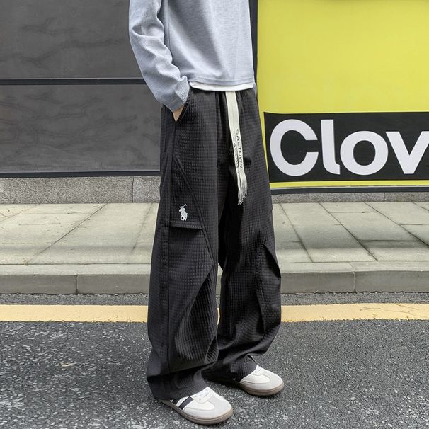 001 Waterproof Knitted Fabric Outdoor Sports Men Autumn Cleanfit Scimitar Embroidered Paratrooper Pants_desvips.com