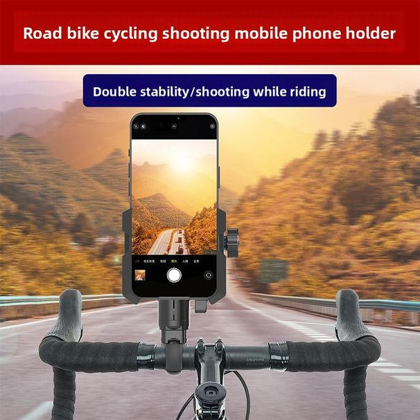 Bicycle Road Mountain Bike Riding Shooting Navigation Quick Release Handlebar Mount Phone Holder_desvips.com