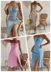Print Split Pleated Print Zipper Single Dress_desvips.com