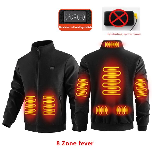 New Winter Fashion Versatile Polar Fleece Thick Warm Jacket For Both Men Women 8-Zone Intelligent Heating Electric Coat_desvips.com