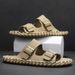 new summer trend brand fashion outdoor oneword slippers nonslip men's sandals_desvips.com