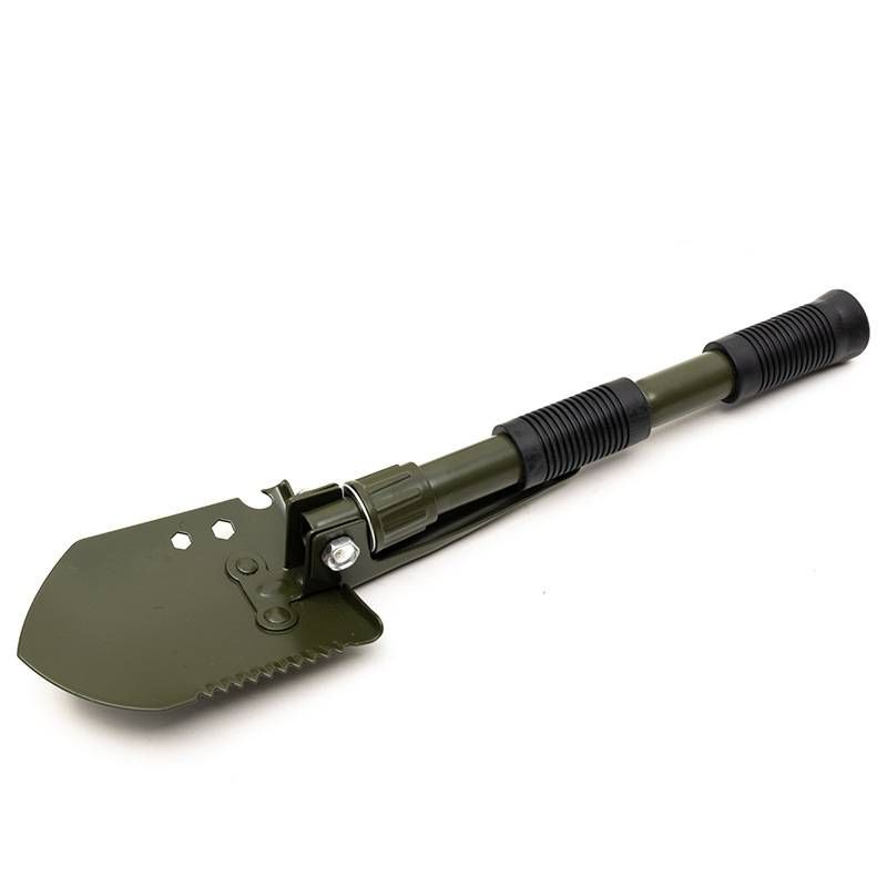 Multifunctional engineer shovel Lifesaving shovel Thickened double handle shovel camping shovel trumpet folding shovel Army shovel outdoor_desvips.com