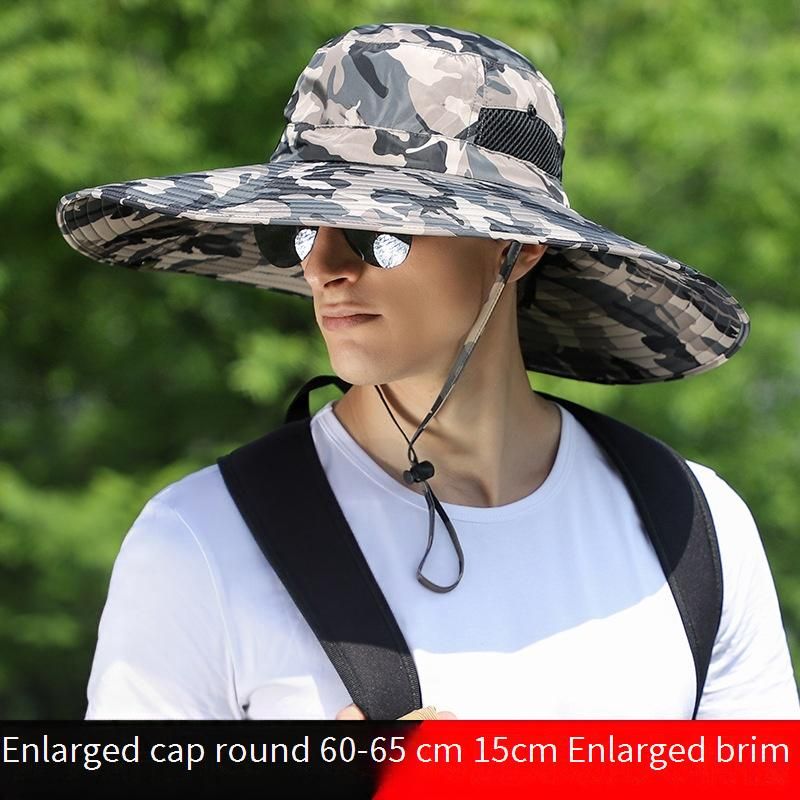 Adjustable Wide-Brim Sun Hat For Large Head - UPF 50+ UV Protection For Men & Women Outdoor Hiking & Beach_desvips.com
