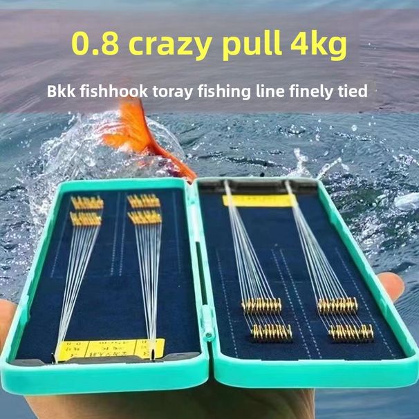 Premium Original Silk Gold Sleeve Short Sub-line Double Finished Fish Hook Pre-tied For Wild Fishing Anti-tangle_desvips.com