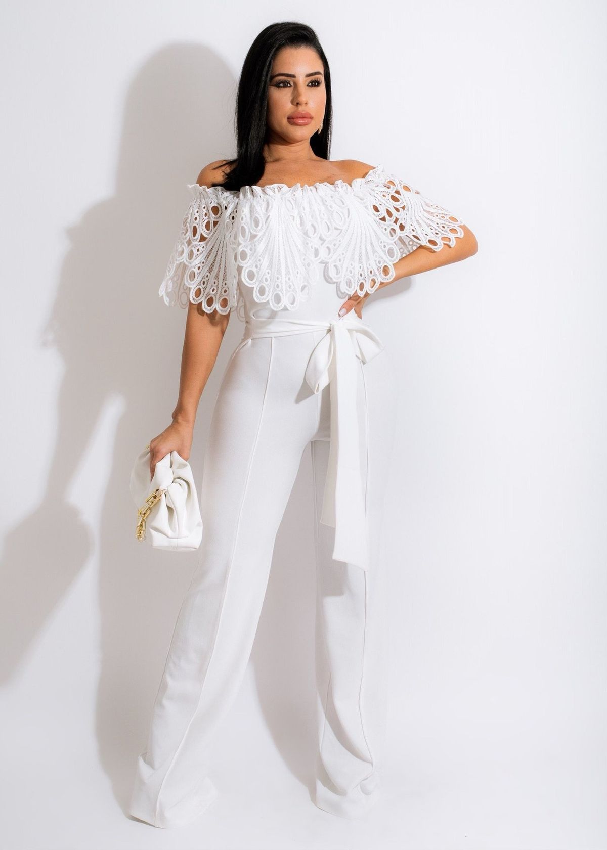 Women's Clothing sexy ruffled off-shoulder jumpsuit_desvips.com