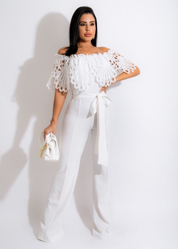 Women's Clothing sexy ruffled off-shoulder jumpsuit_desvips.com