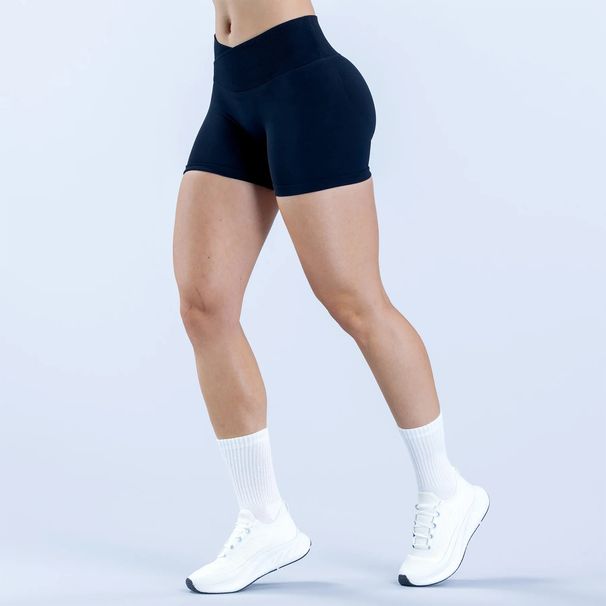 Seamless Yoga Shorts Matte Finish Cross Waist Ruched Low Rise Hip Lifting Leggings Fitness Body Building Sports_desvips.com