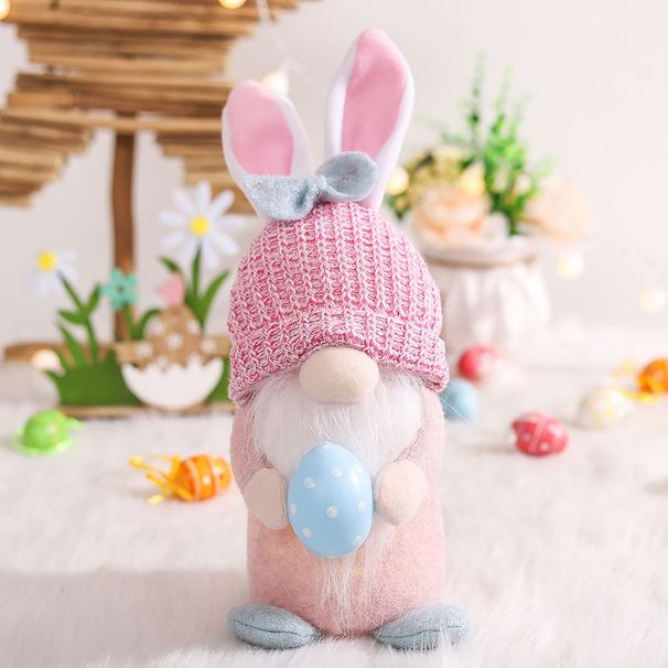 Christmas Easter Decorations With Lights Faceless Old Man Doll Plush Glowing Bunny Ornament New Year Gift_desvips.com