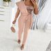 Women Fashionable patchwork single shoulder sequin party jumpsuit_desvips.com