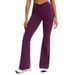 Cross-Border Brushed Tight Yoga Slightly Wide-Leg Running Sports Trousers High Waist Shrinkable Fitness Flared Pants_desvips.com
