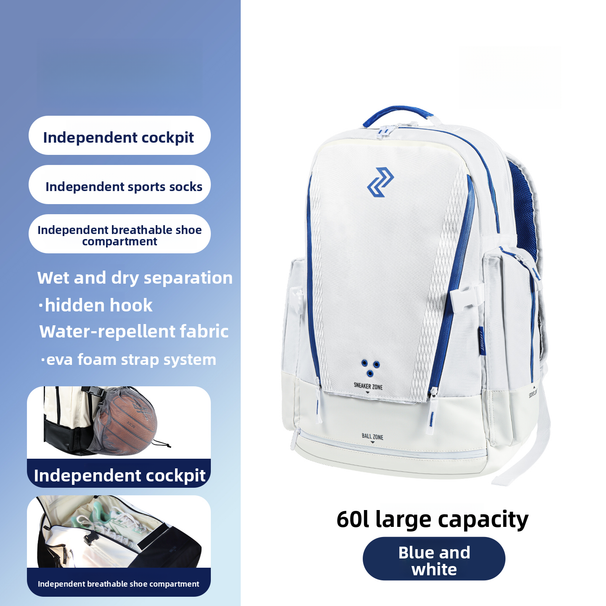 Left And Right Power Baketball Large Capacity Travel Bag Storage Training Women' Sport Climbing Fitne Backpack_desvips.com
