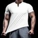 Muscle Fitness Dog Solid Color Cotton Short Sleeve Men's Round Neck Running Casual Basketball Loose Slim Fit T-Shirt_desvips.com