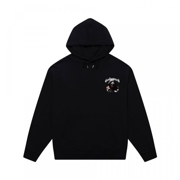 Skull Print Heavy Cotton Unisex High Street Hooded Sweatshirt Long Sleeve Fashion_desvips.com