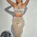 women's fashion sexy halter neck vest sequins slim fit flared trousers two-piece set_desvips.com