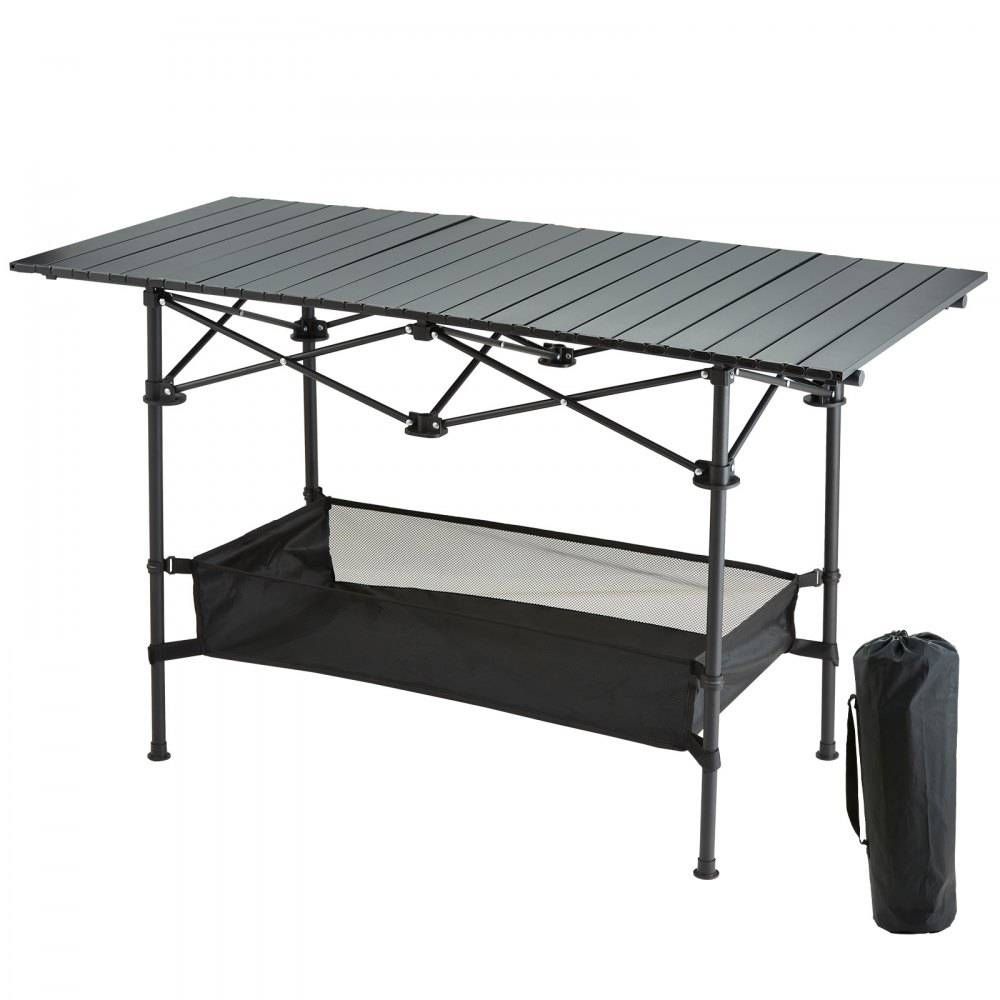 Picnic Table Camping Table Party 120×70×55 CM Portable Outdoor Lightweight Aluminum Roll-Up Folding Foldable Picnic Table Camping Table With Carry Bag_desvips.com