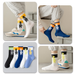 3/5 Pairs Men's All-Season Mid-Calf Athletic Cotton Breathable Basketball Letter Jacquard Color Block Socks EU 38-45 US_desvips.com