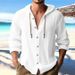 New Cross-border Cotton And Linen Men's Hooded Sweatshirt, Solid Color, Casual Long-sleeved Top For Spring And Summer._desvips.com