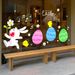 ins Cartoon Rabbit Glass Window Sticker, Easter Decoration For Maternity And Baby Store, Egg Electrostatic Sticker_desvips.com