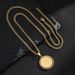 New Cross-border Prayer Cross Necklace, Stainless Steel, Spanish Unisex Style, Round Pendant Jewelry Accessory_desvips.com