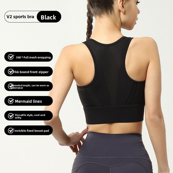 Yiwu Sports Factory Fixed One-piece Cup High-strength Shockproof Bra Fitness Running Yoga Wear Vest Women_desvips.com