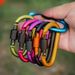 High-quality No. 8 Thickened Colorful D-shaped Carabiner With Lock, Safety Spring Buckle, Quick-release Screw Cap,_desvips.com