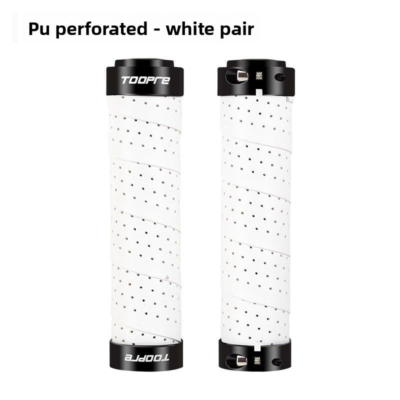 TOOPRE Mountain Bike Handlebar Grs PU Perforated Leather Colorful Non-Sl Breathable Aluminum Alloy Double Locking_desvips.com