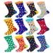 12 Pairs Of Spring And Autumn Dopamine Colorful Polka Dot Mid-calf Socks_desvips.com