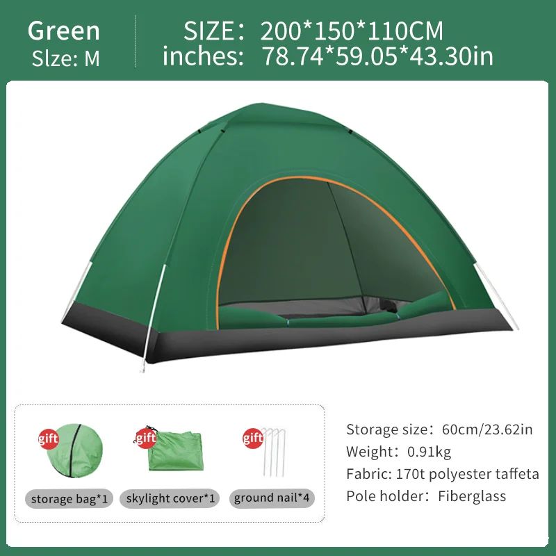 2-3Person Outdoor Pop Up Tent Waterproof Automatic Camping UV Protection Tents Llightweight Instant Setup Tourist Sun_desvips.com