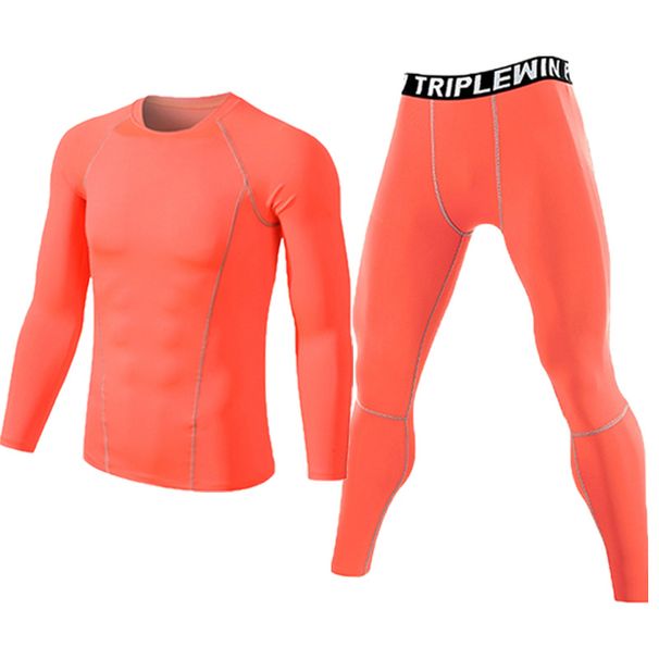 Men Long Sleeve Tracksuits GYM Fitness Tee + Leggings Men's Sport Running Set Yoga Skiing Basketball Football Clothes_desvips.com