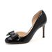 Leather 26ss Round Patent D-28 Toe Bow Side Hollow Nude High Heels For Women Petite Shallow Mouth Elegant Commuter Shoes_desvips.com