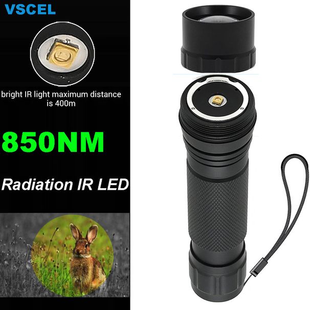 Infrared Complement 7W VCSEL 850nm/940nm Zoom Infrared Flashlight With Mute Adjustable Power 810nm IR Light_desvips.com