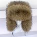 New Winter Model Unisex Thick Plush Faux Fox Fur Lei Feng Hat, Outdoor Ski Ear Protection Hat_desvips.com