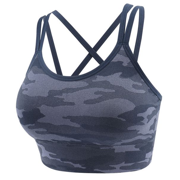 New Yoga Camouflage Sports Shockproof Women's Fitness Running Seamless Moisture-Wicking Camisole Bra_desvips.com
