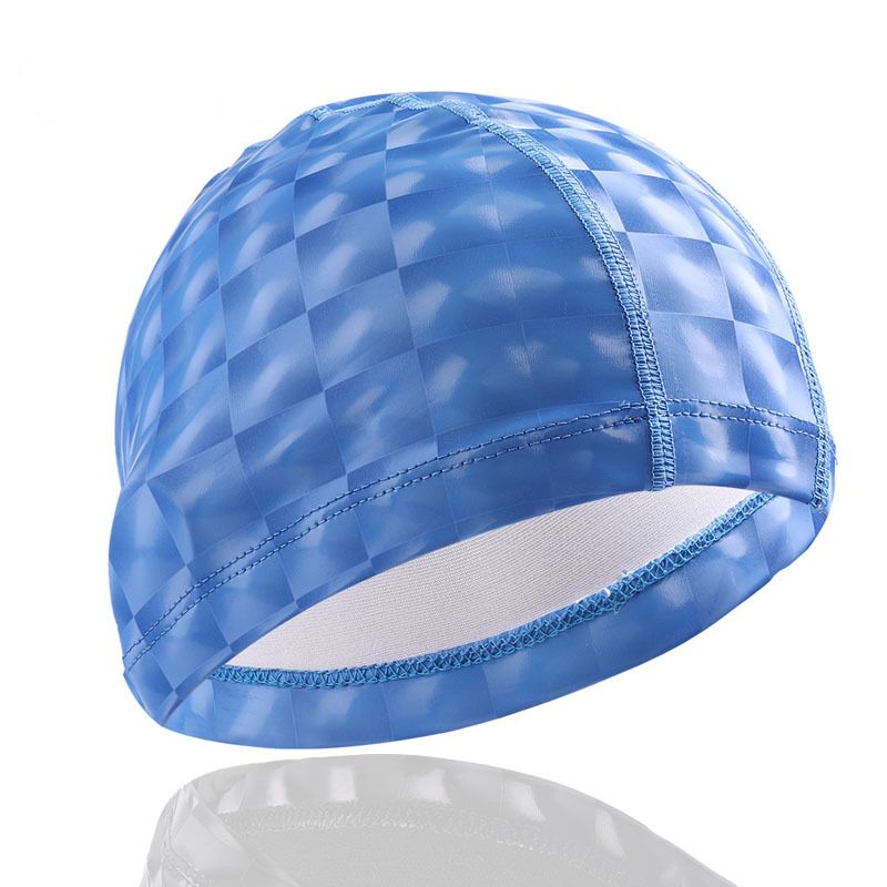Swimming Cap PU Coating Water Cube Waterproof Ear Protection Does Not Bind The Head Adult Men And Women Long Hair Cap_desvips.com