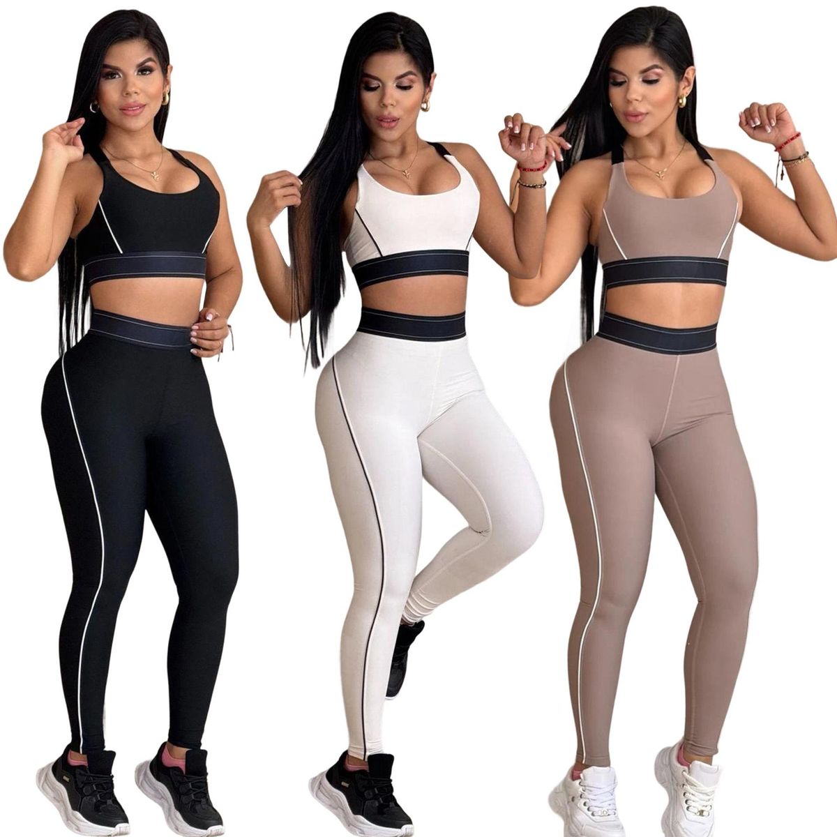 Women's High-Waisted Yoga Set With Built-in Bra - Breathable Workout Outfit For Summer - Seamless Tummy Control Leggings & Sports Top_desvips.com